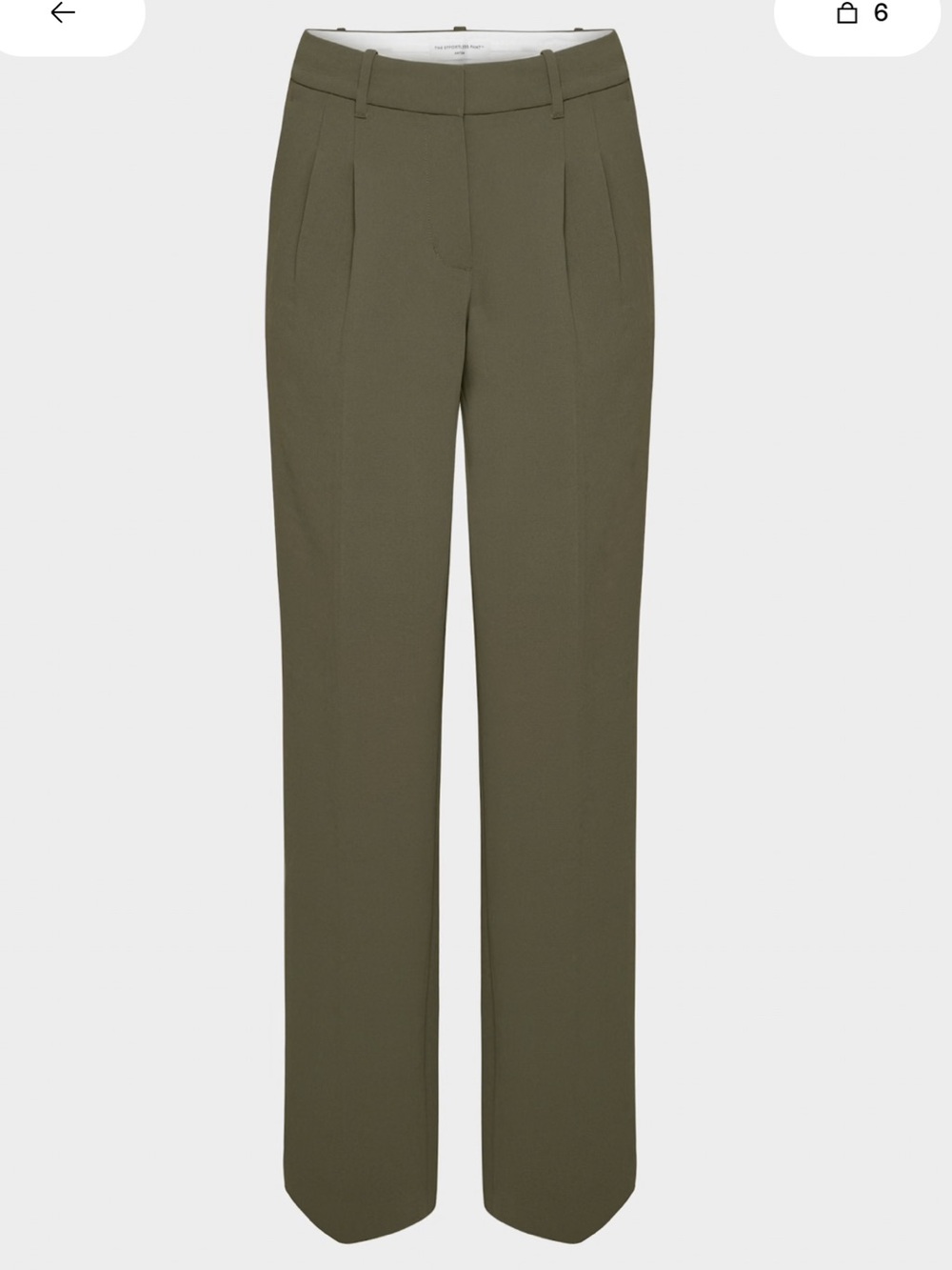 Aritzia Olive Green Lo Rise Regular Crepette Effortless Pant - Picture 3 of 4